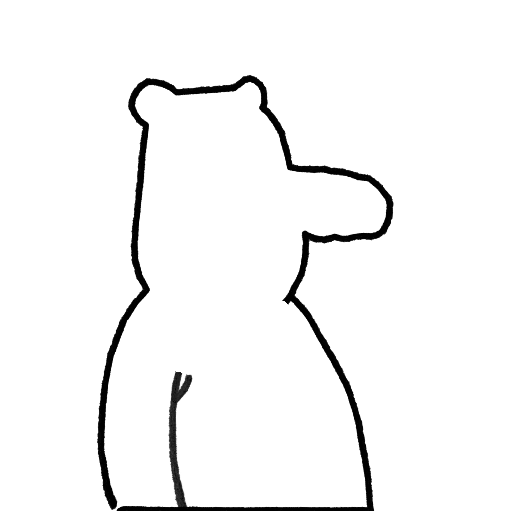 Blank black outline of the Snoot body and nose shape